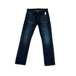 New DL1961 Denim Men’s Classic Straight Fit Jeans, Indigo wash w/ green cast s35